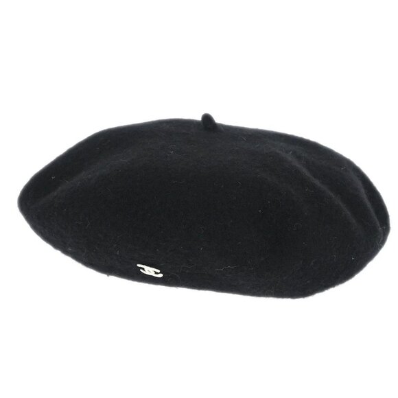 Chanel Black Hat Beret Small Good 155507 main image 4